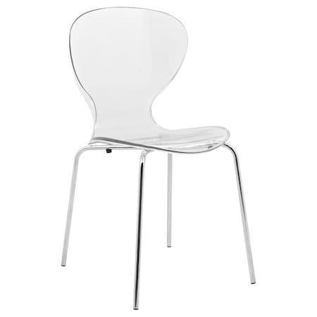 Kd Modern Oyster Transparent Side Chair - Clear KD3033024